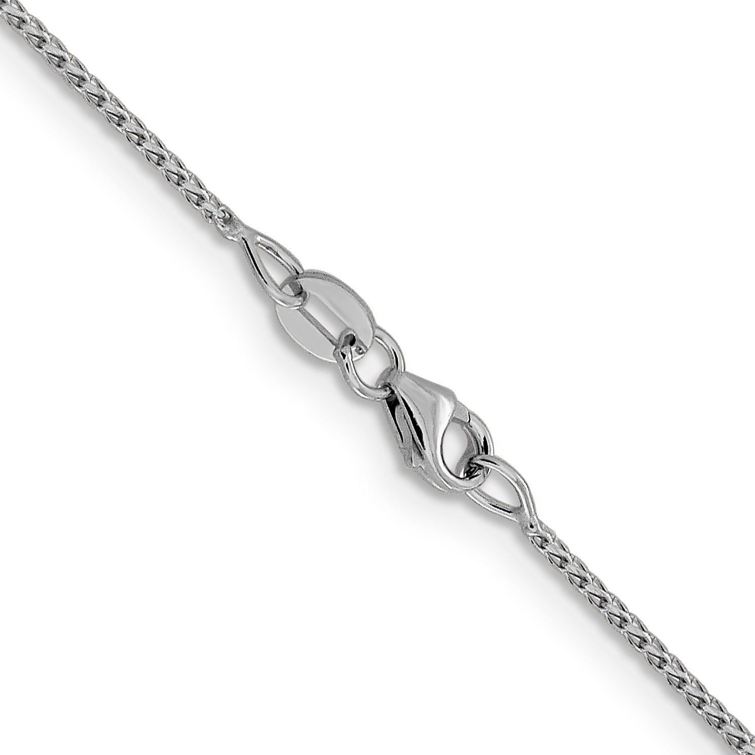 16 Inch 14K White Gold 1mm D/C Open Franco Chain Necklace