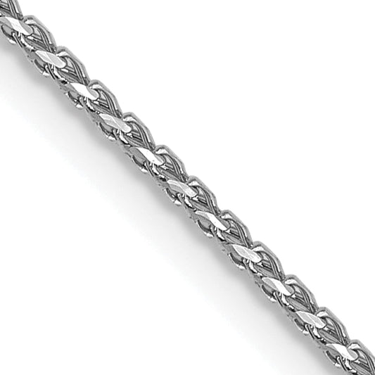 16 Inch 14K White Gold 1mm D/C Open Franco Chain Necklace