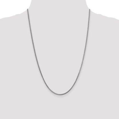 24 Inch 14K White Gold 1.5mm Franco Chain Necklace