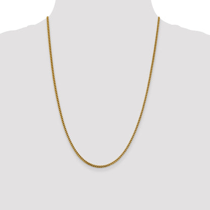 24 Inch 14K 2.4mm Franco Chain Necklace