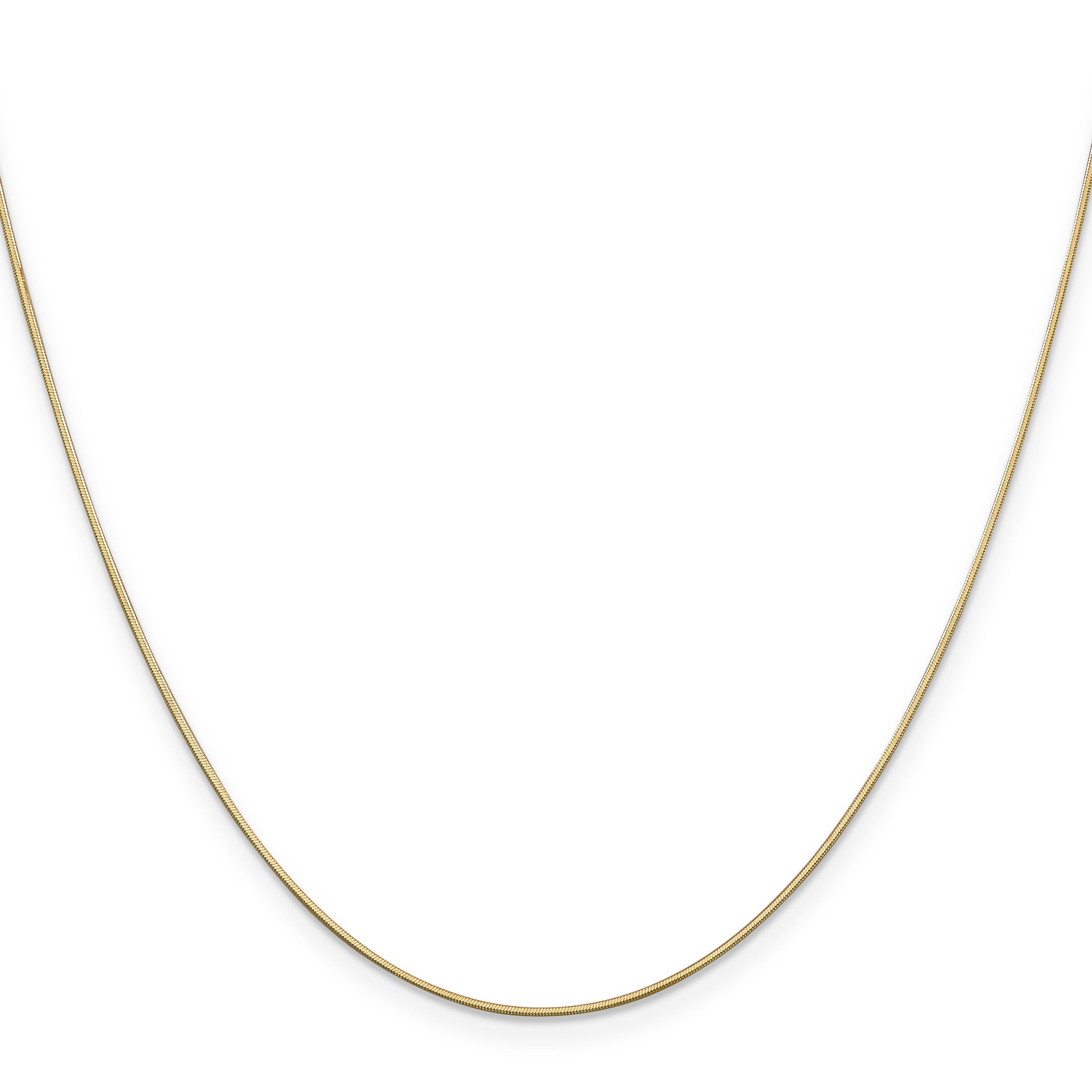 20 Inch 14K .8mm D/C Octagonal Snake Chain Necklace