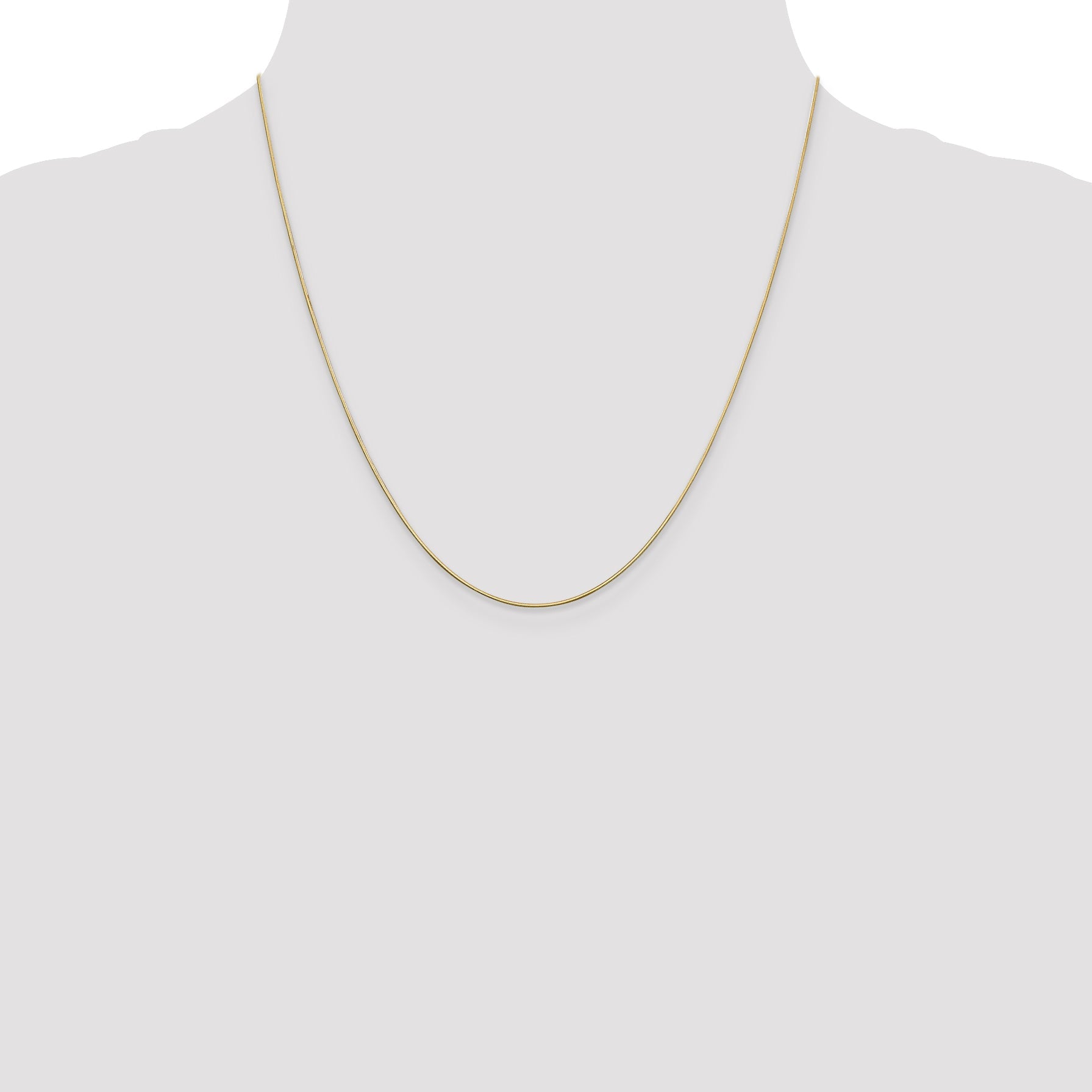 20 Inch 14K .8mm D/C Octagonal Snake Chain Necklace