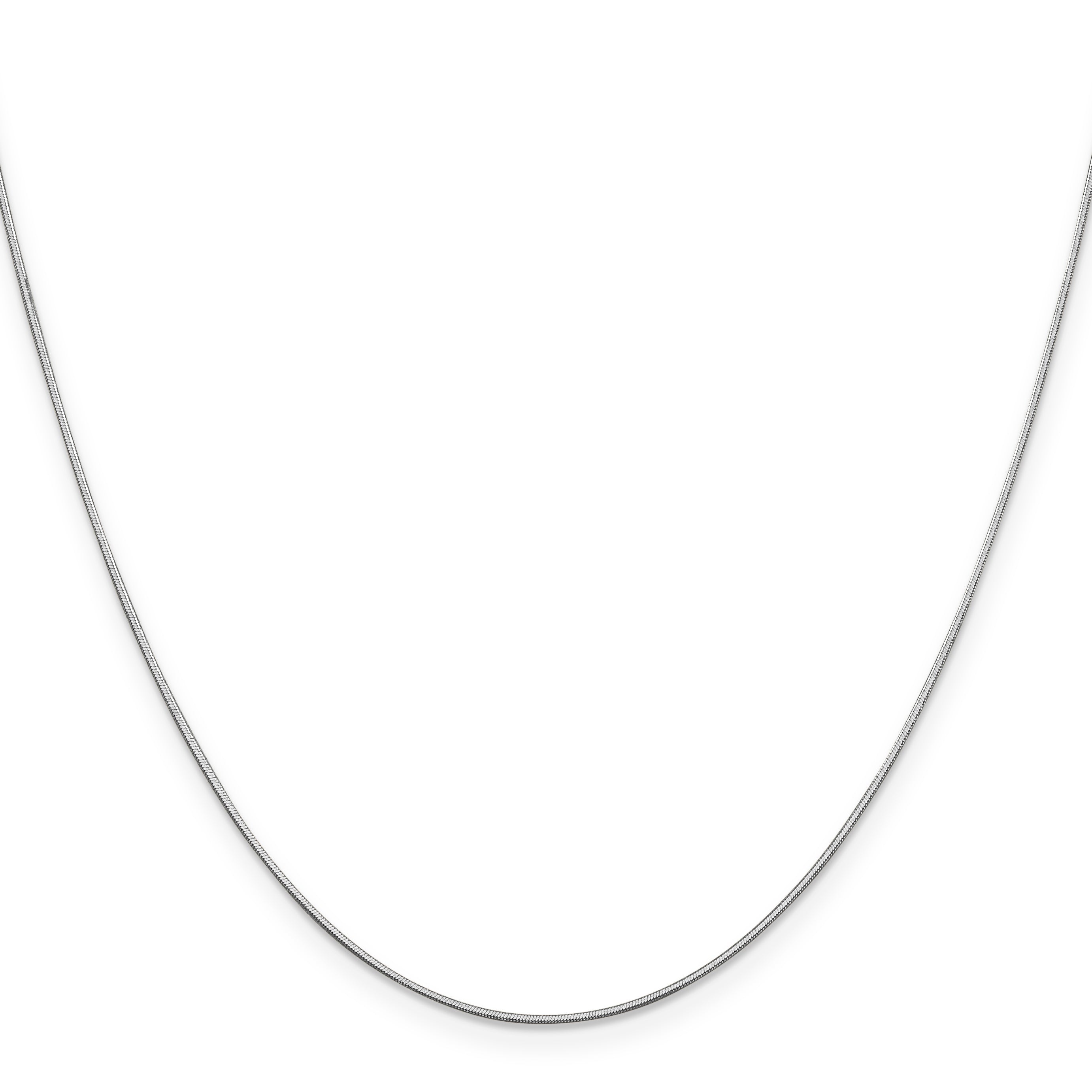 20 Inch 14K White Gold .8mm D/C Octagonal Snake Chain Necklace