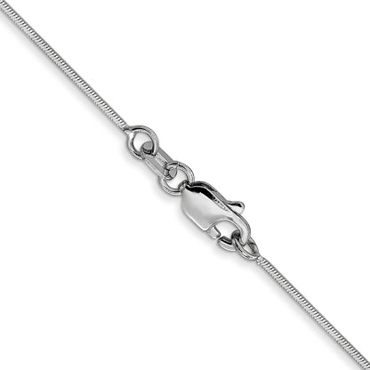 20 Inch 14K White Gold .8mm D/C Octagonal Snake Chain Necklace