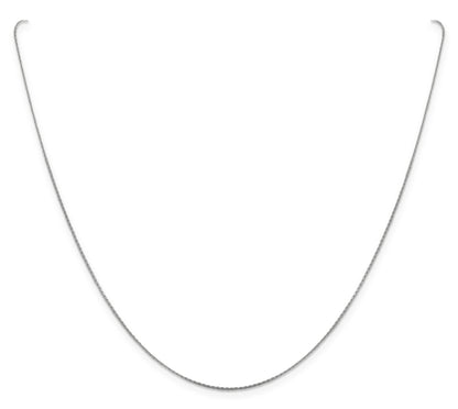 16 Inch 14K White Gold .6mm Boston Link Chain Necklace