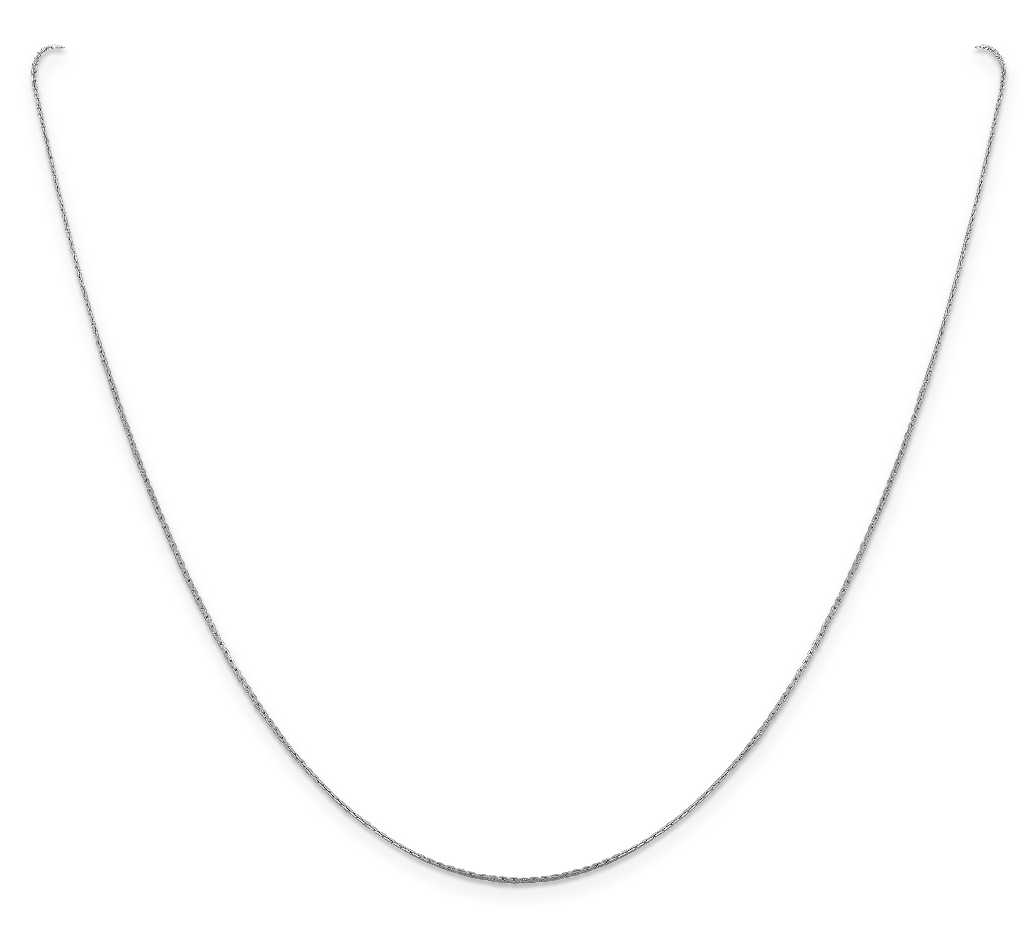 20 Inch 14K White Gold .6mm Boston Link Chain Necklace