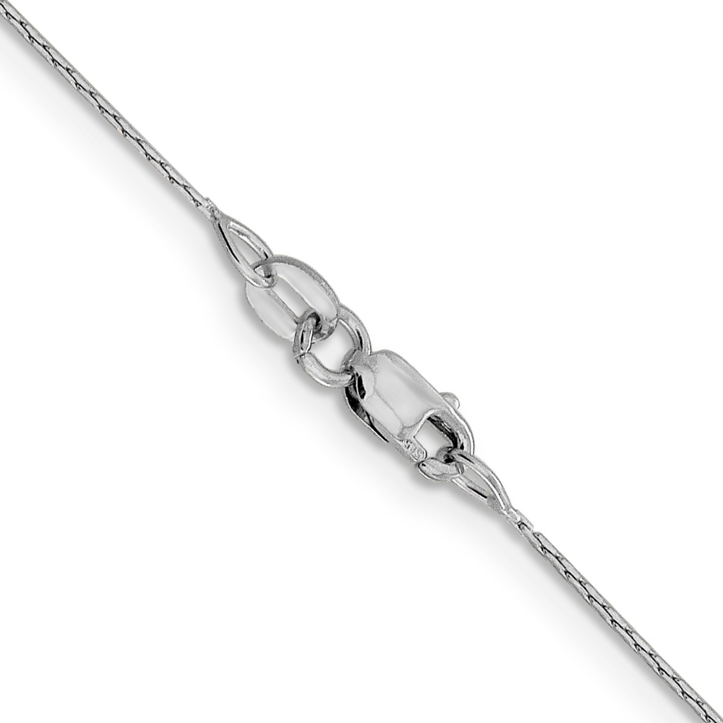16 Inch 14K White Gold .6mm Boston Link Chain Necklace