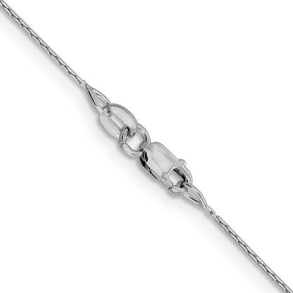 16 Inch 14K White Gold .6mm Boston Link Chain Necklace