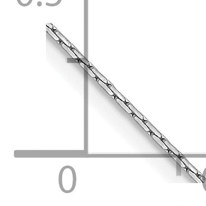 20 Inch 14K White Gold .6mm Boston Link Chain Necklace