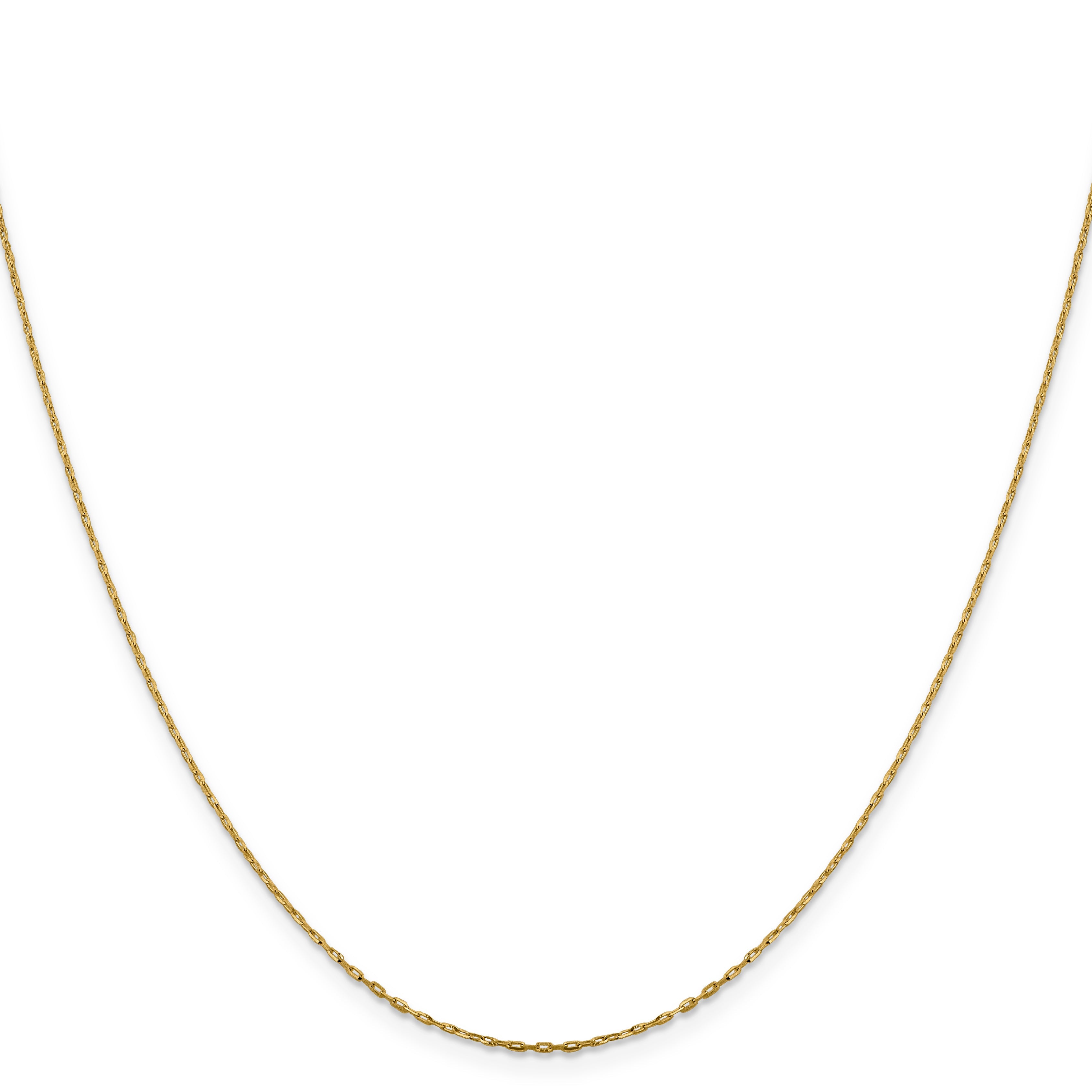 16 Inch 14K 1mm D/C Open Long Link Cable Chain Necklace