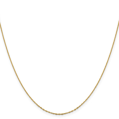 20 Inch 14K 1mm D/C Open Long Link Cable Chain Necklace
