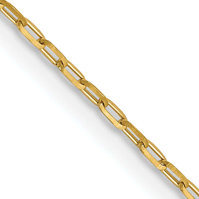 20 Inch 14K 1mm D/C Open Long Link Cable Chain Necklace