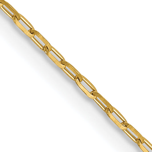 20 Inch 14K 1mm D/C Open Long Link Cable Chain Necklace