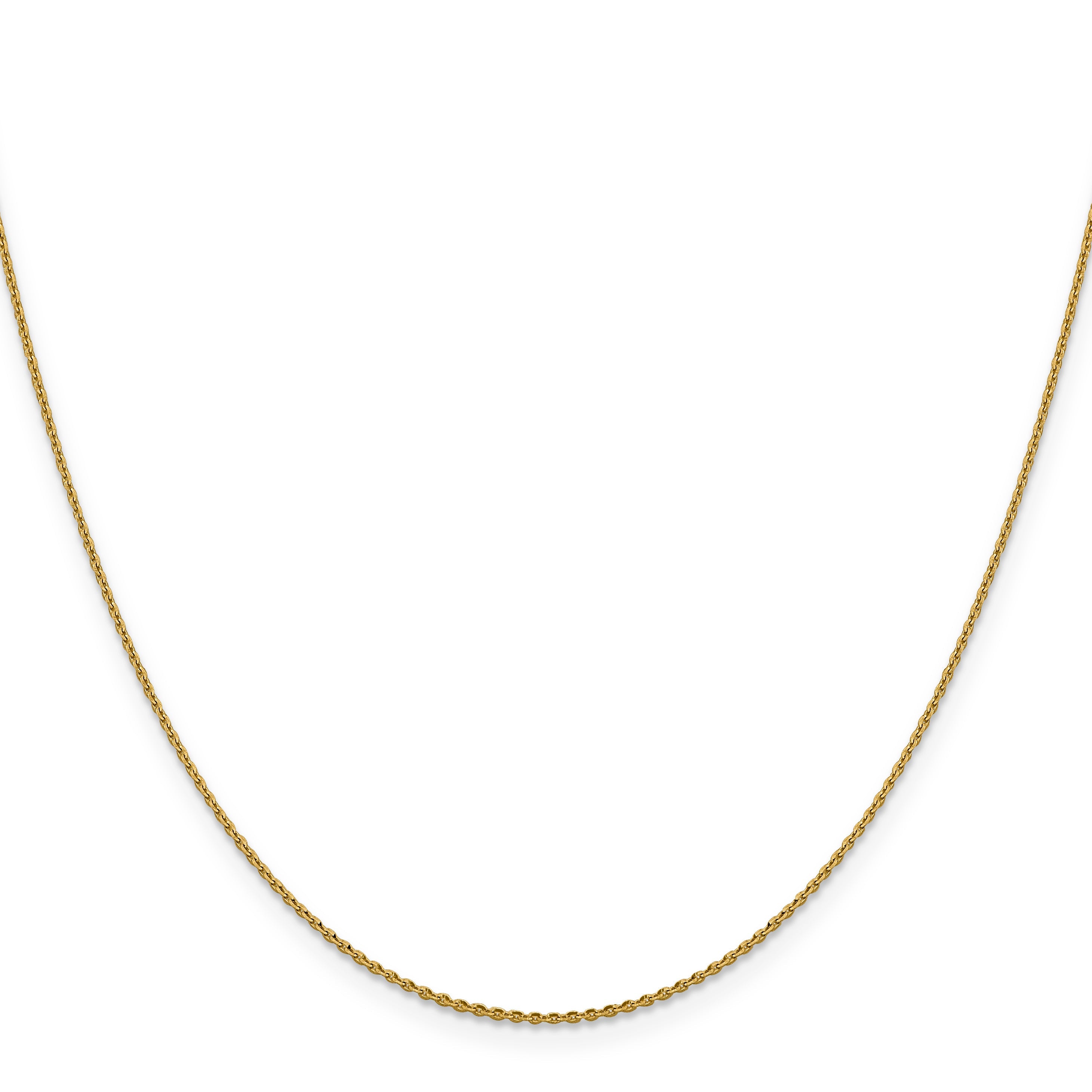 16 Inch 14K 1.15mm D/C Oval Link Chain Necklace