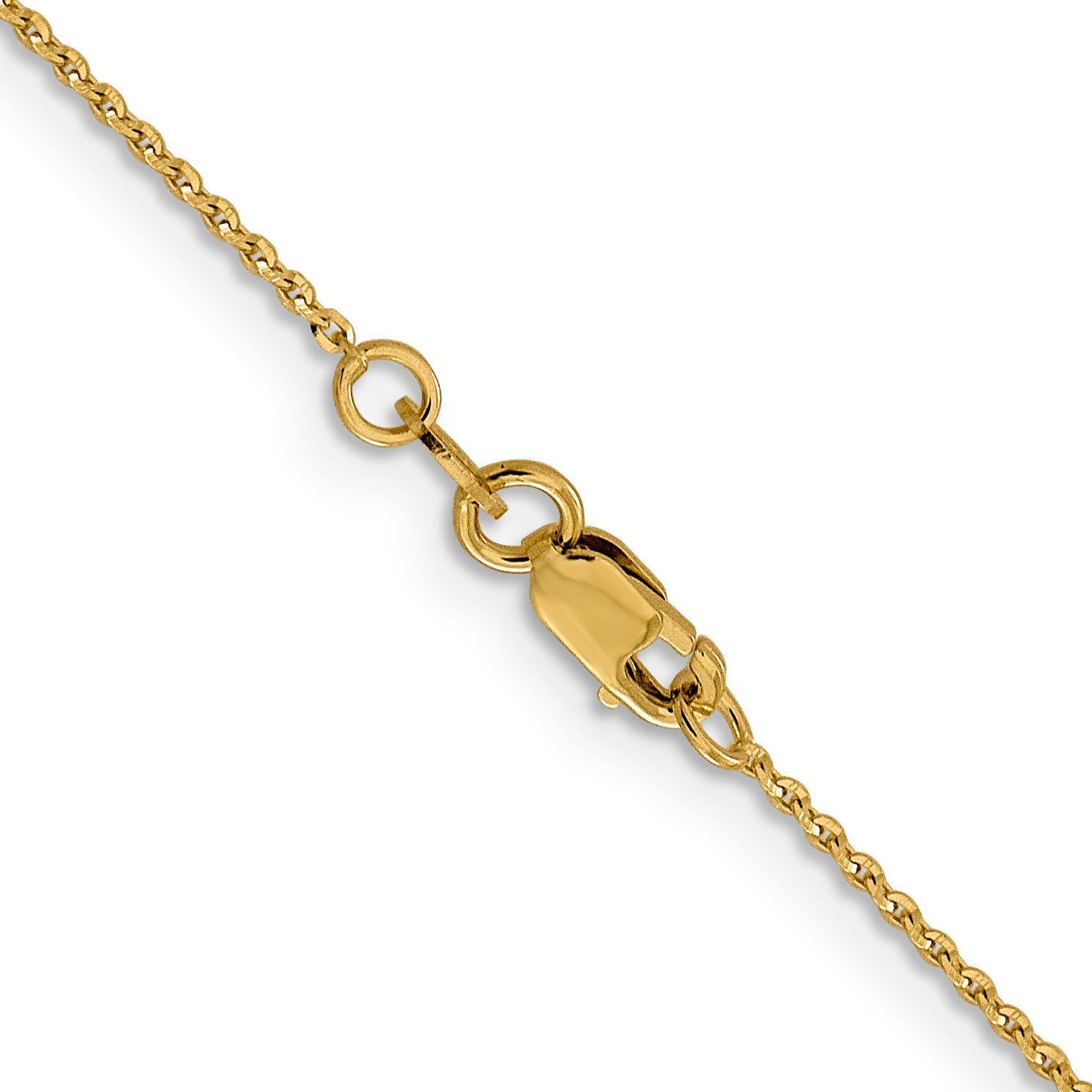 24 Inch 14K Yellow Gold 1.15mm D/C Oval Link Chain Necklace