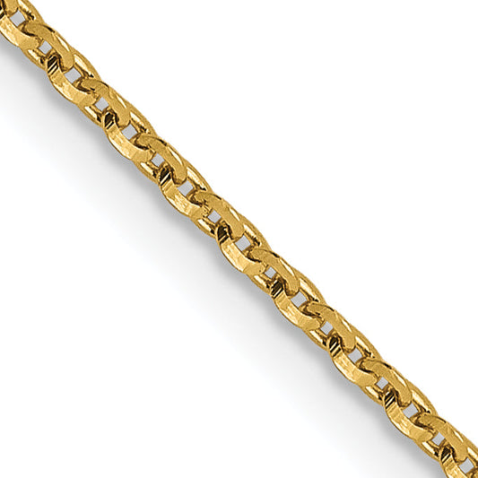 24 Inch 14K Yellow Gold 1.15mm D/C Oval Link Chain Necklace