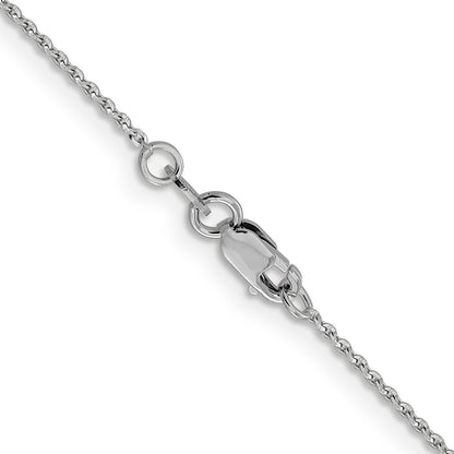 24 Inch 14K White Gold 1.15mm D/C Oval Link Chain Necklace