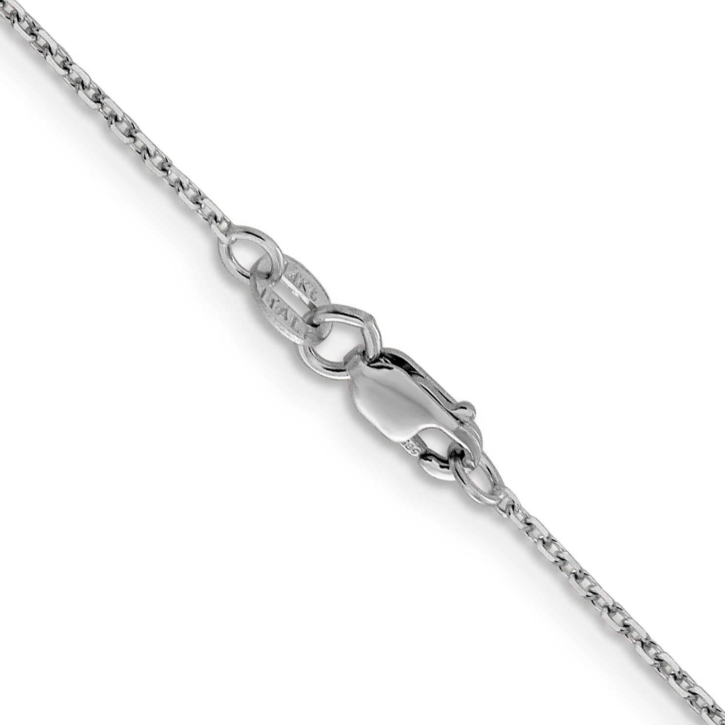 16 Inch 14K White Gold 1.25mm D/C Rolo Chain Necklace