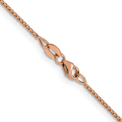 18 Inch 14K Rose Gold 1mm D/C Open Franco Chain Necklace