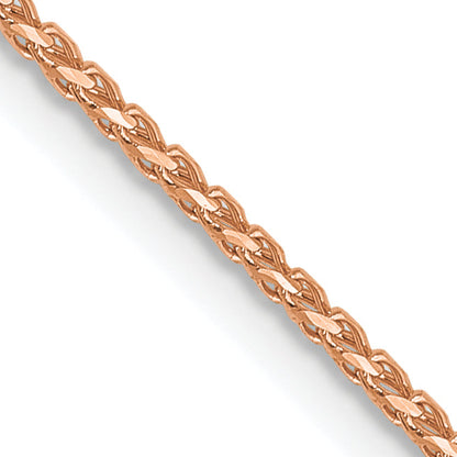 24 Inch 14K Rose Gold 1mm D/C Open Franco Chain Necklace