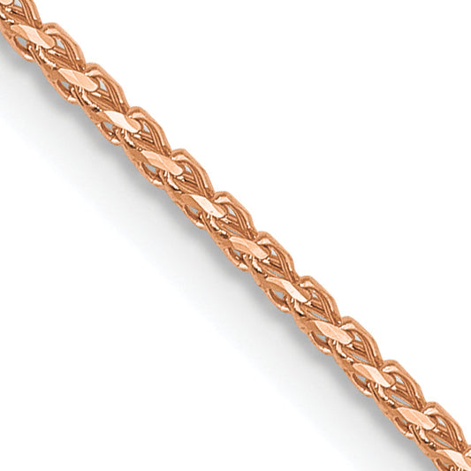 24 Inch 14K Rose Gold 1mm D/C Open Franco Chain Necklace