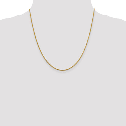 20 Inch 14K 1.4mm D/C Open Franco Chain Necklace