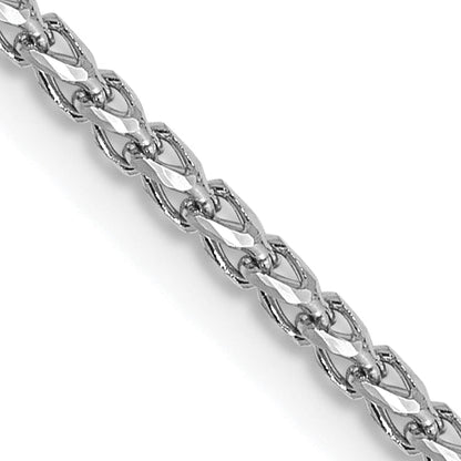 18 Inch 14K White Gold 1.4mm D/C Open Franco Chain Necklace