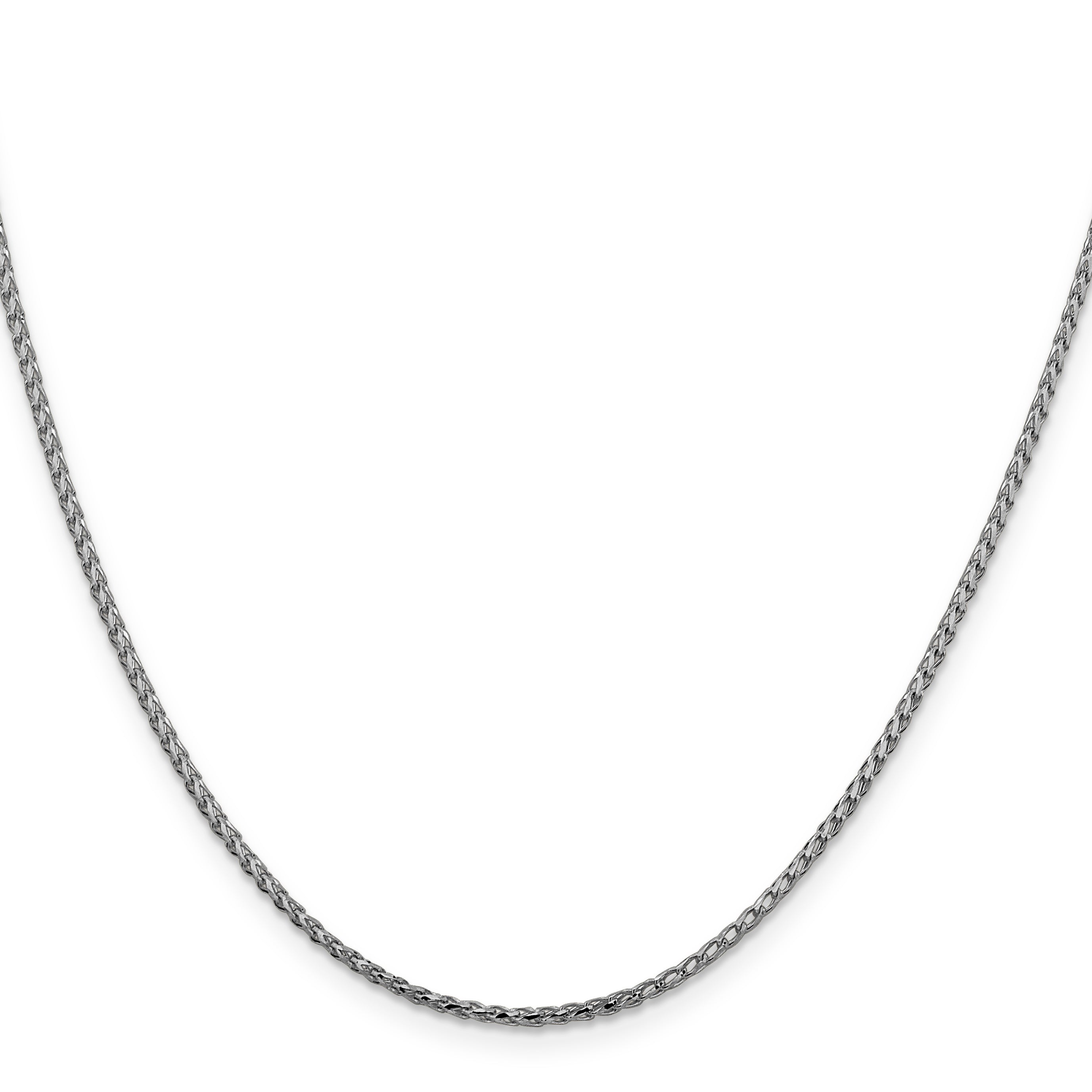 24 Inch 14K White Gold 1.6mm D/C Open Franco Chain Necklace
