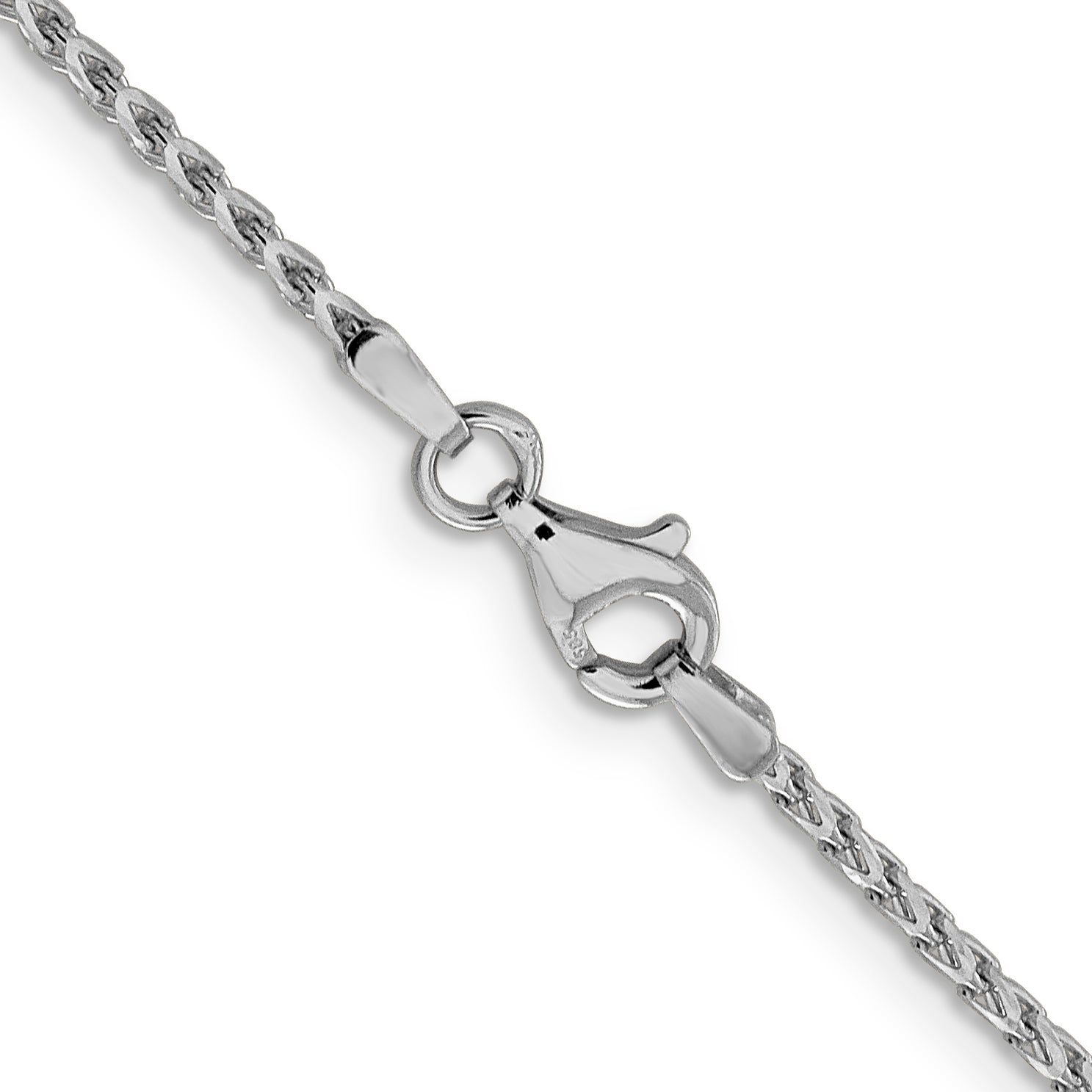 16 Inch 14K White Gold 1.6mm D/C Open Franco Chain Necklace