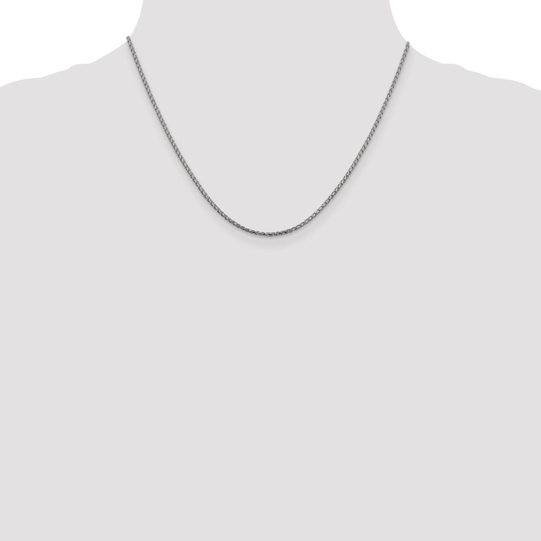 18 Inch 14K White Gold 1.6mm D/C Open Franco Chain Necklace