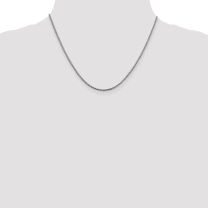 18 Inch 14K White Gold 1.6mm D/C Open Franco Chain Necklace