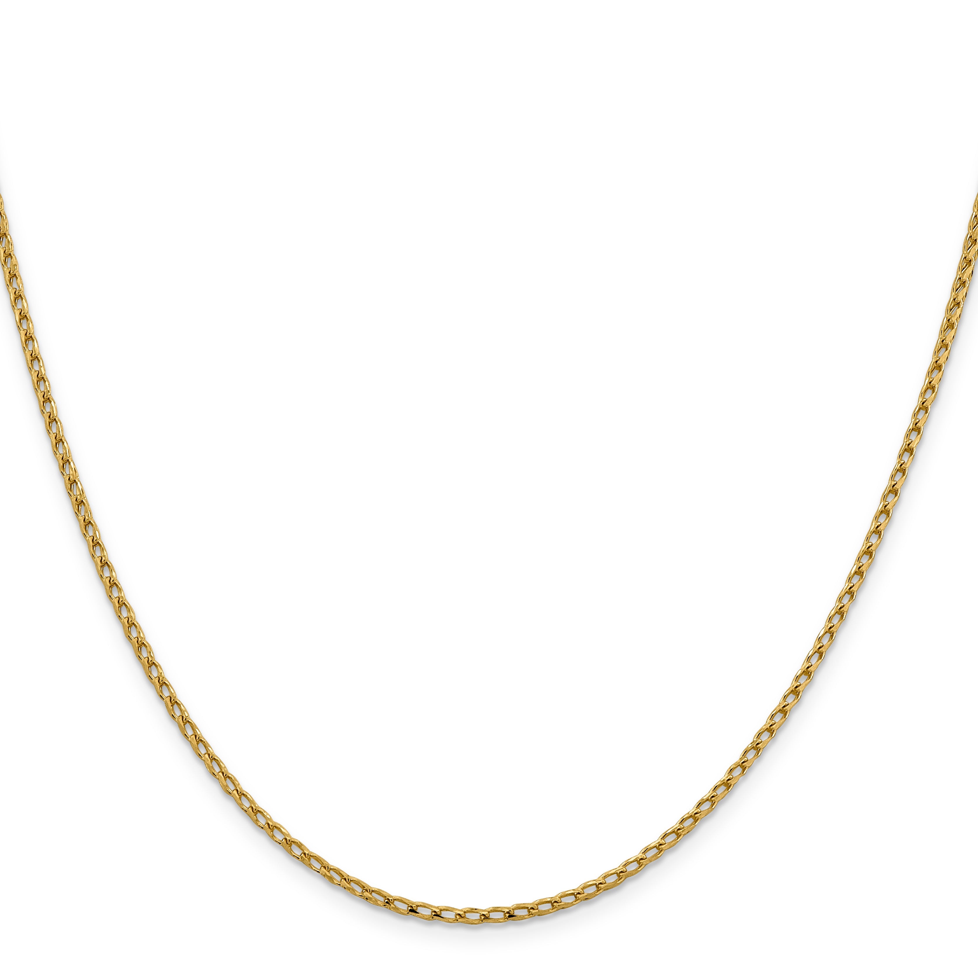 18 Inch 14K 2.1mm D/C Open Franco Chain Necklace