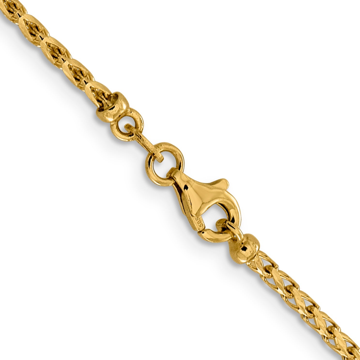 20 Inch 14K 2.1mm D/C Open Franco Chain Necklace