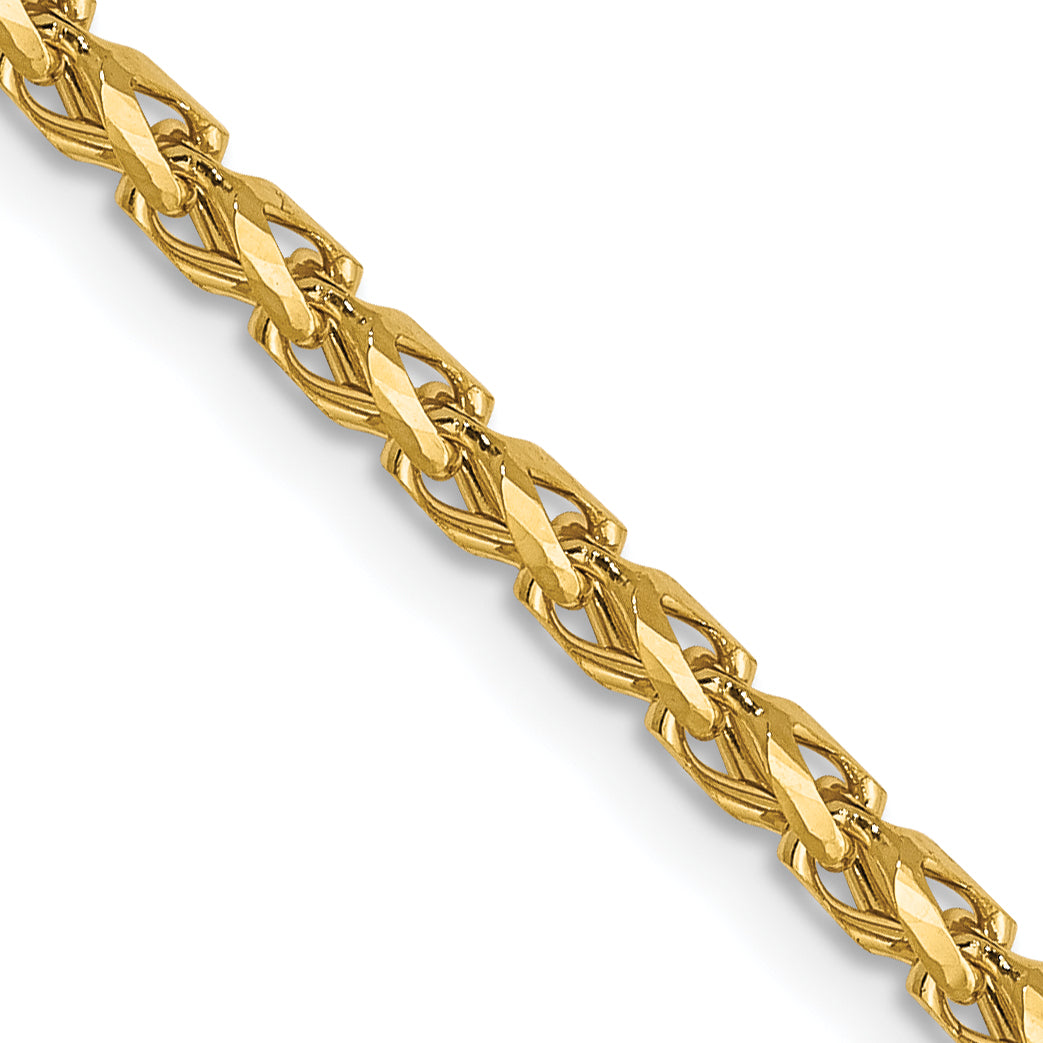 18 Inch 14K 2.1mm D/C Open Franco Chain Necklace