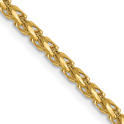 20 Inch 14K 2.1mm D/C Open Franco Chain Necklace
