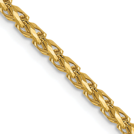 20 Inch 14K 2.1mm D/C Open Franco Chain Necklace