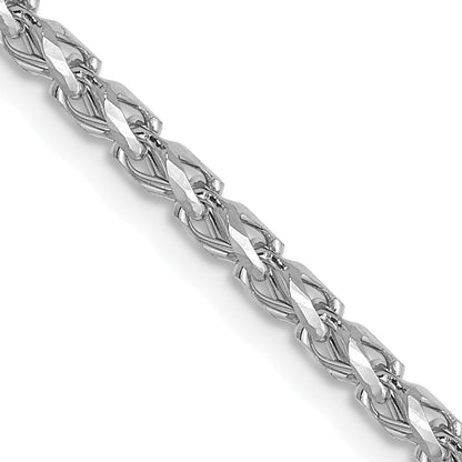 20 Inch 14K White Gold 2.1mm D/C Open Franco Chain Necklace