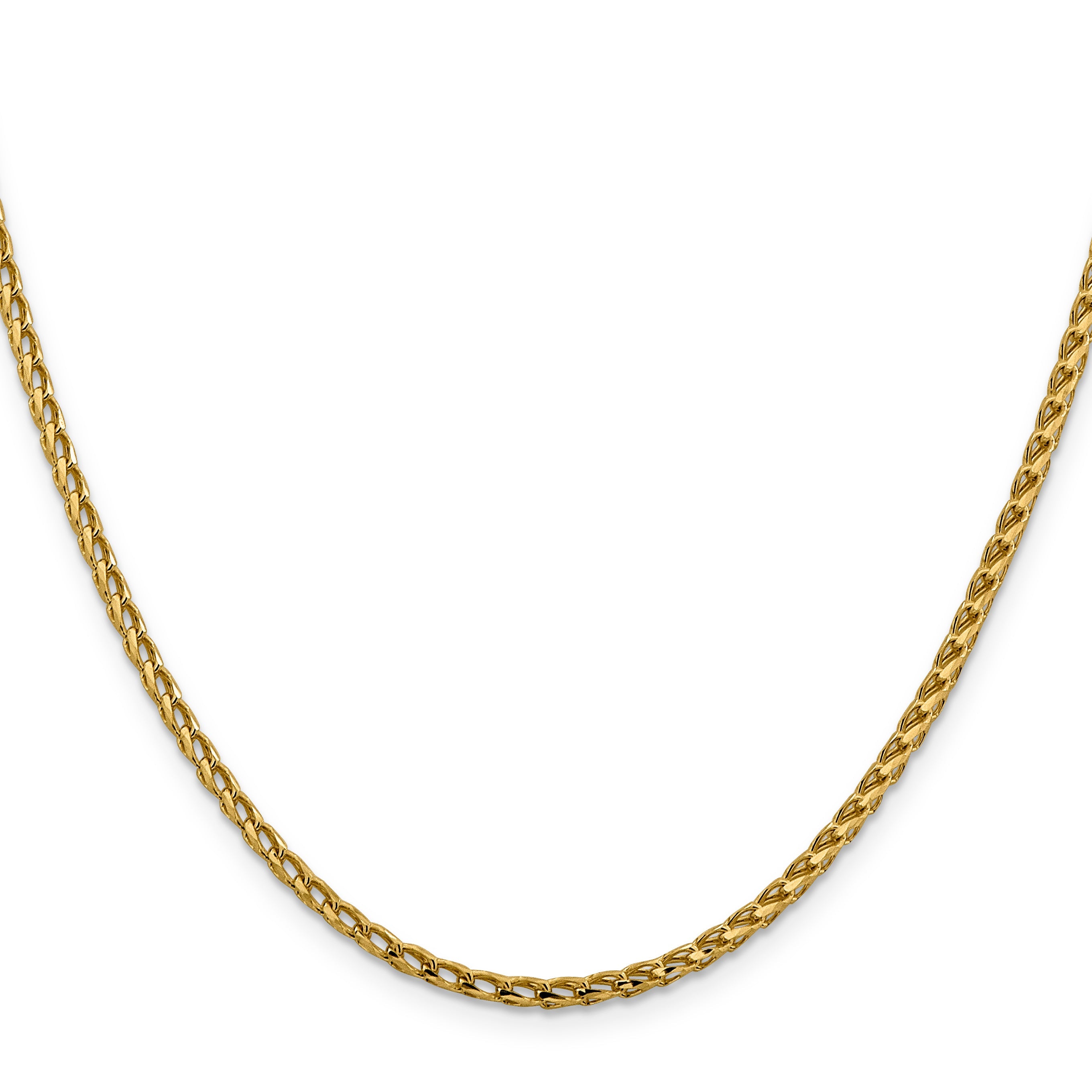 18 Inch 14K 2.45mm D/C Open Franco Chain Necklace