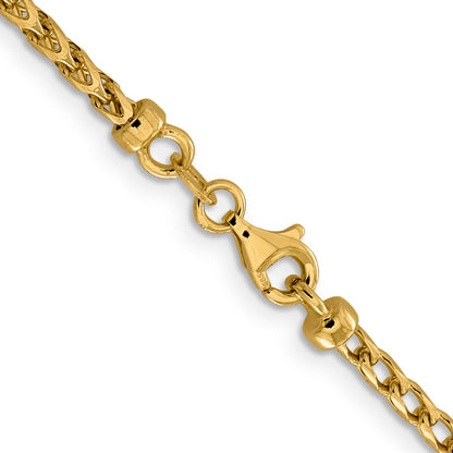 20 Inch 14K 2.45mm D/C Open Franco Chain Necklace