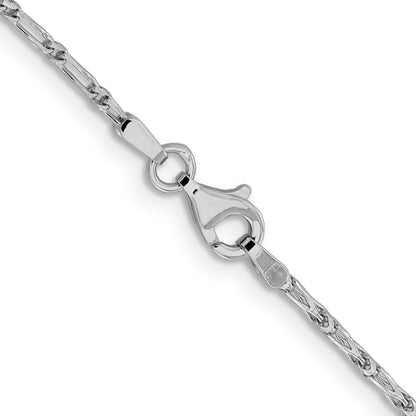 16 Inch 14K White Gold 1.6mm D/C Long Link Franco Chain Necklace