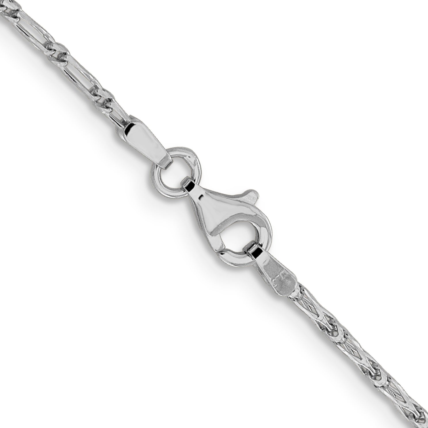 18 Inch 14K White Gold 1.6mm D/C Long Link Franco Chain Necklace