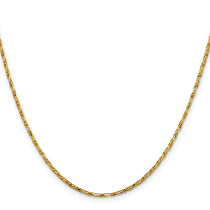 18 Inch 14K 1.6mm D/C Long Link Franco Chain Necklace