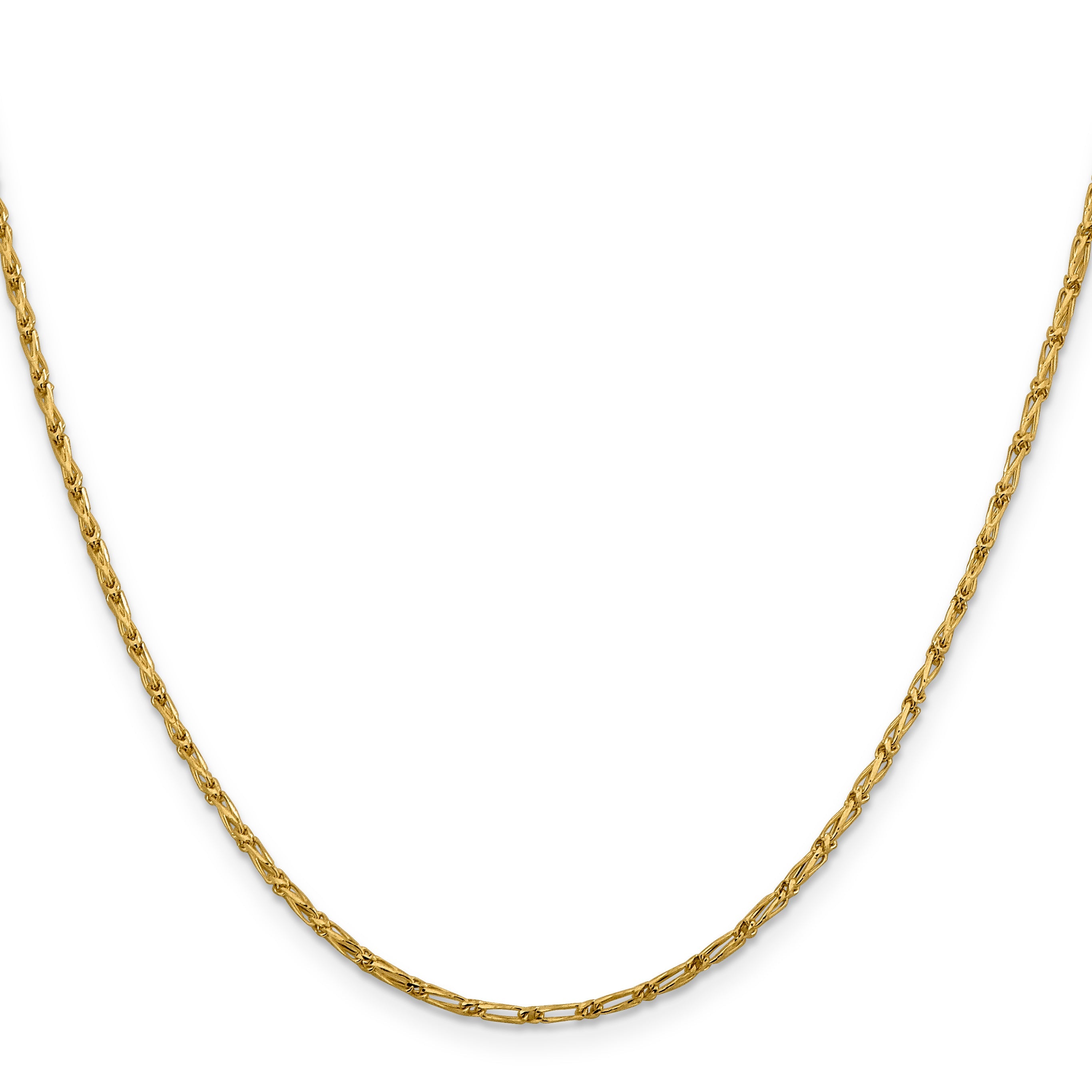 20 Inch 14K 1.6mm D/C Long Link Franco Chain Necklace