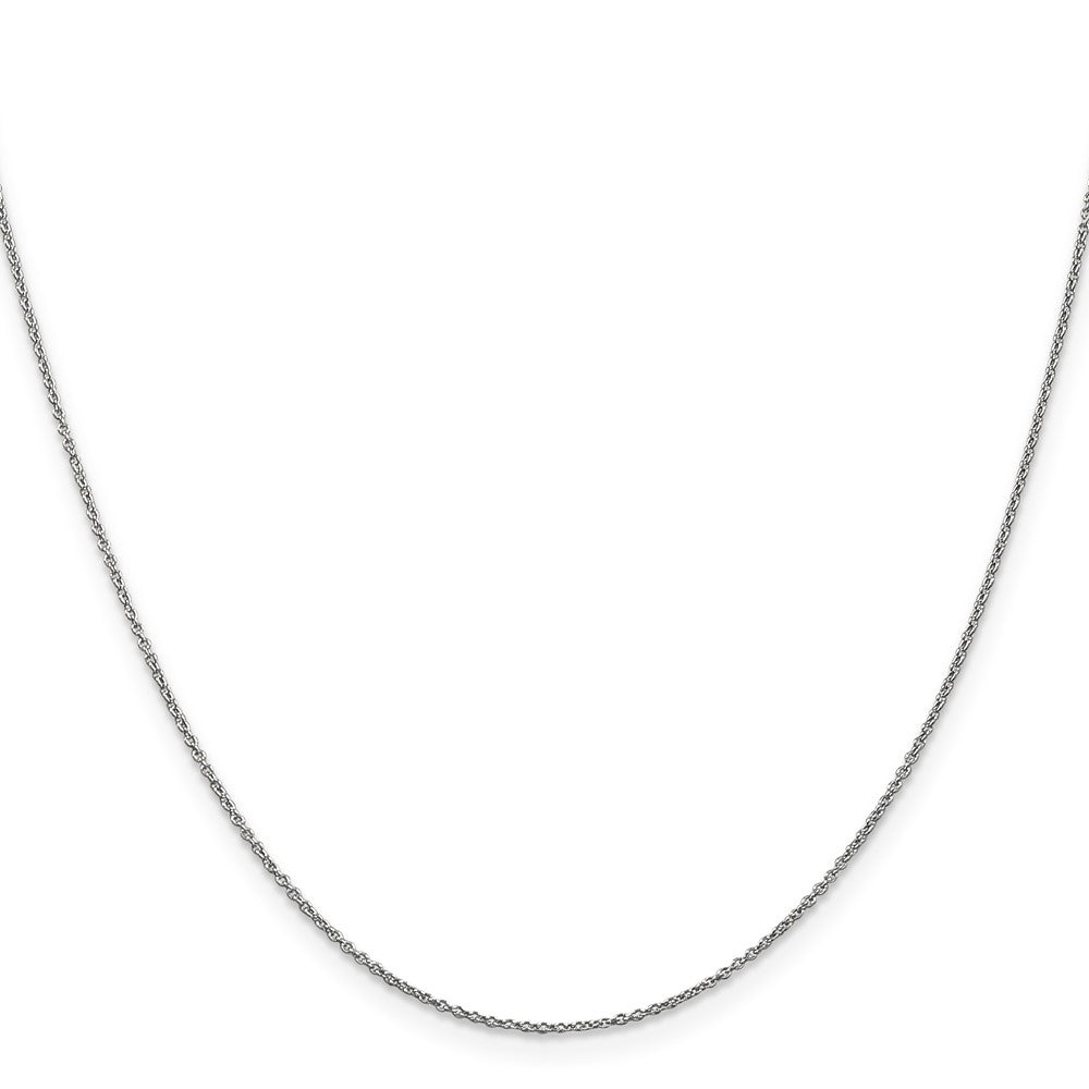 22 Inch 14K White Gold .9mm Round Cable Chain Necklace