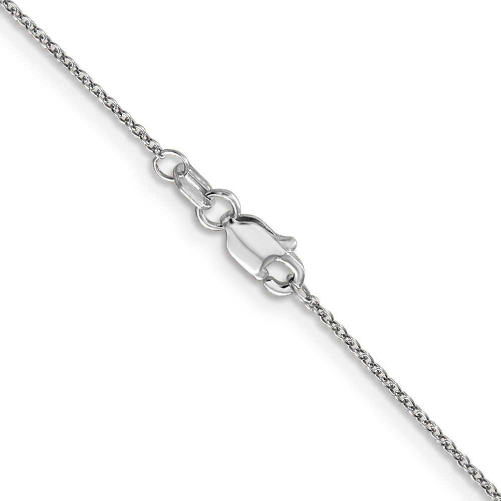 22 Inch 14K White Gold .9mm Round Cable Chain Necklace