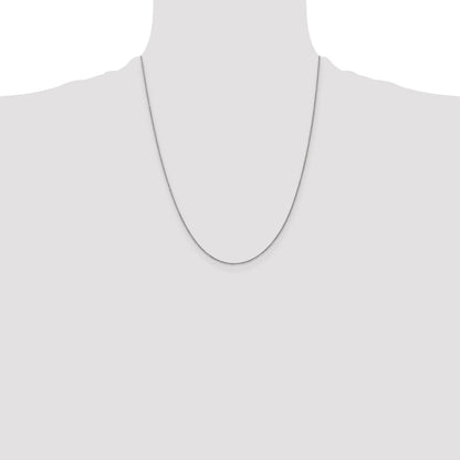 22 Inch 14K White Gold .9mm Round Cable Chain Necklace