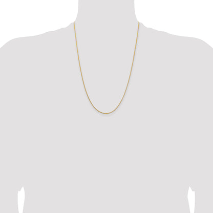 24 Inch 14K Yellow Gold 1.15mm D/C Open Franco Chain Necklace