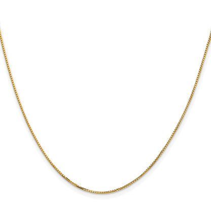 2 Inch 14K Yellow Gold 1mm Concave Box Chain Necklace