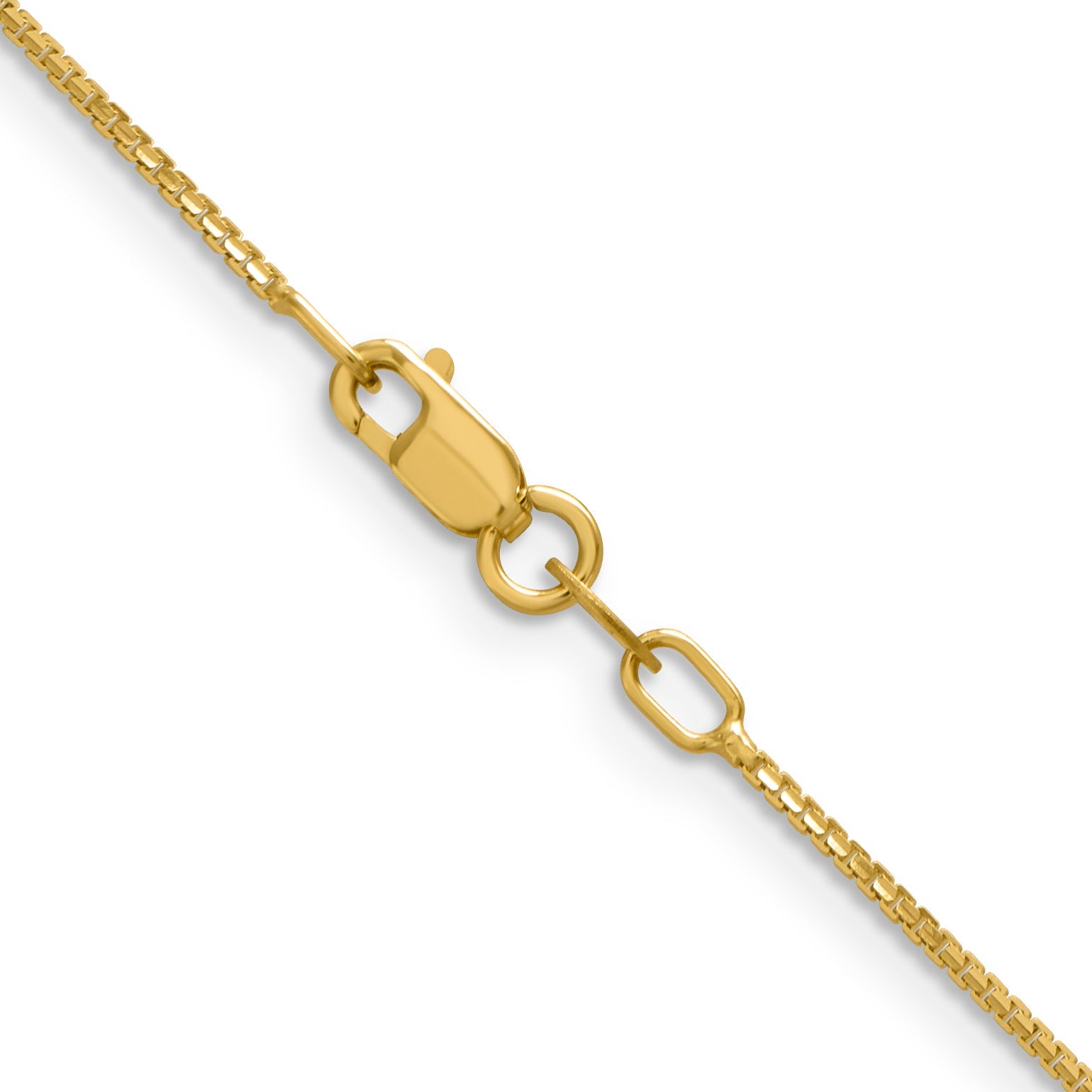 2 Inch 14K Yellow Gold 1mm Concave Box Chain Necklace