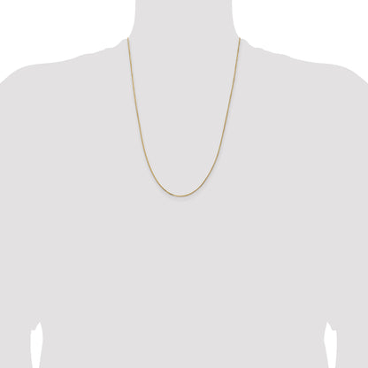24 Inch 14K Yellow Gold 1mm Concave Box Chain Necklace